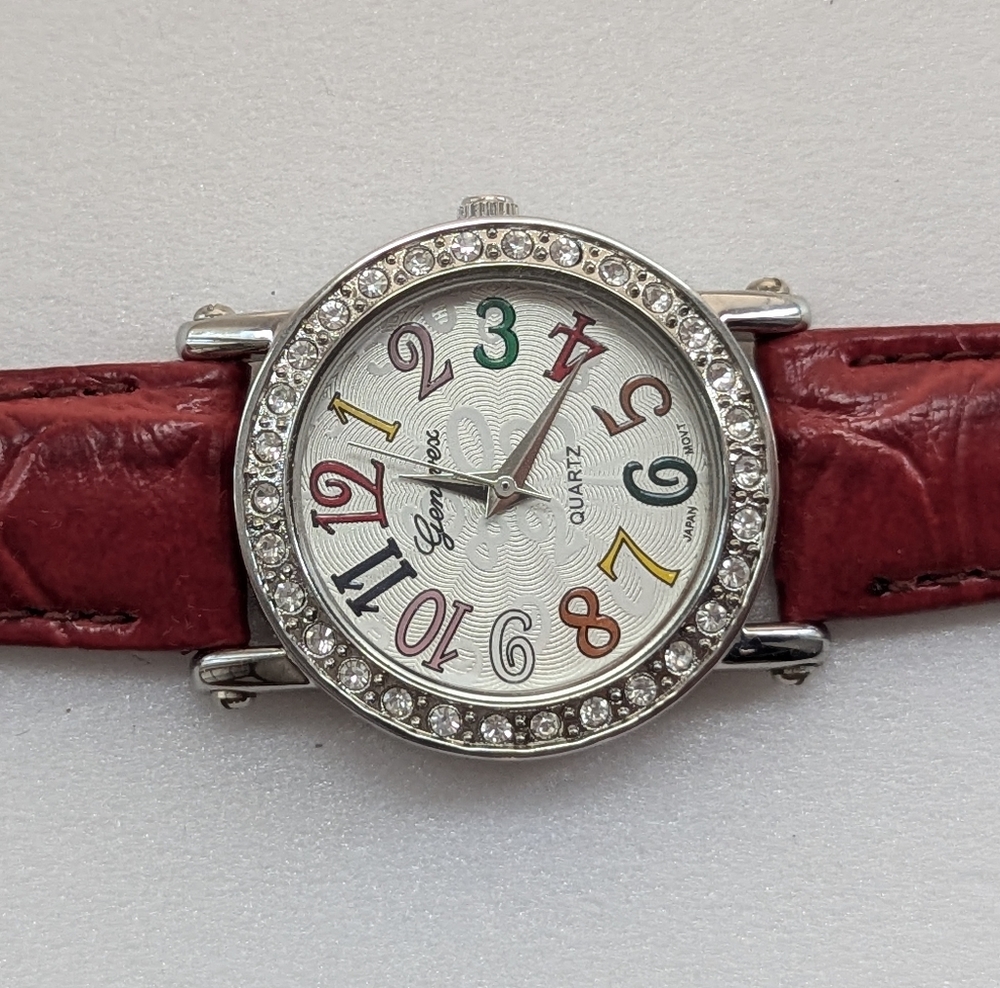 Genevex Women's Crystal Pink Watch